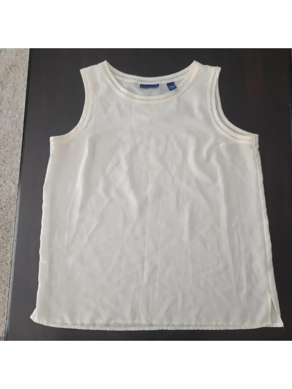 Karen Scott White Sleeveless Blouse Size Large